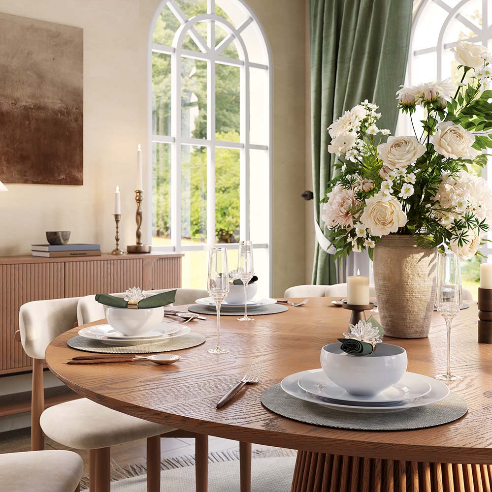Small Space Walnut Color Plywood Dining Tables