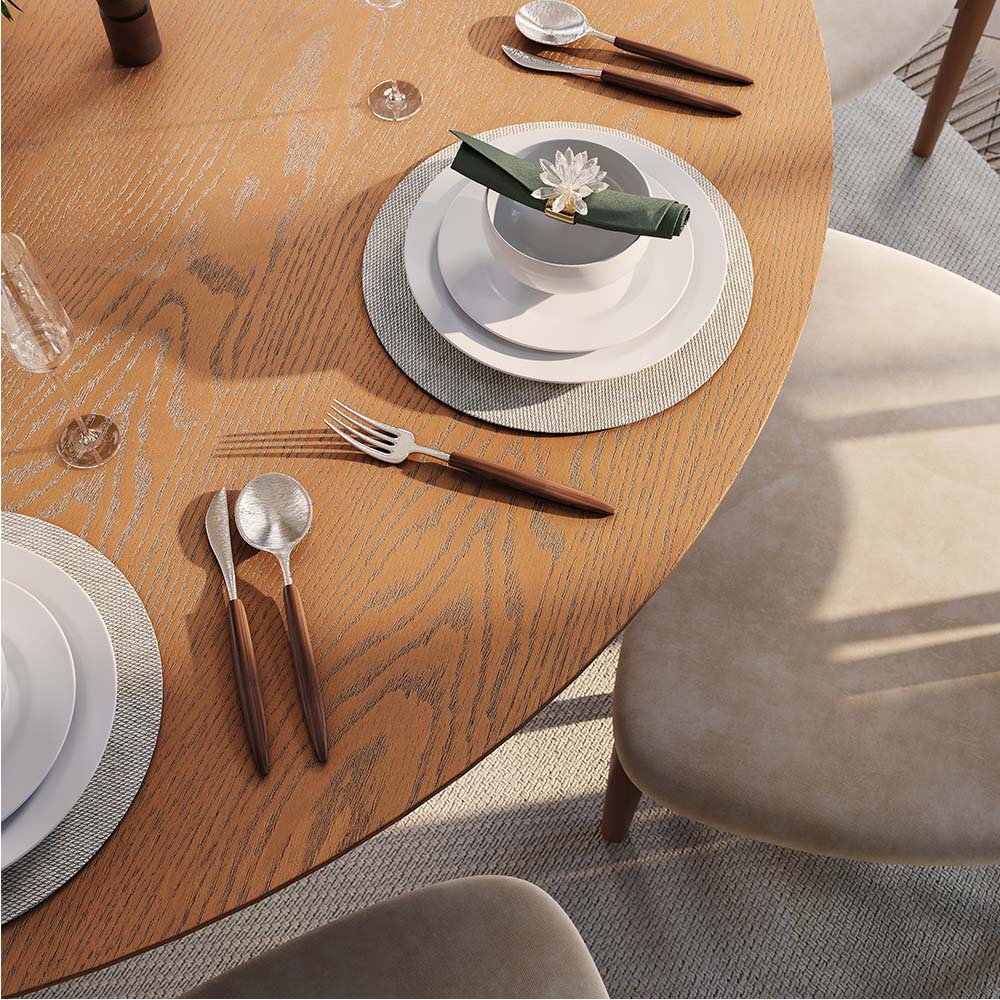 Living Spaces Walnut Color Plywood Dining Tables