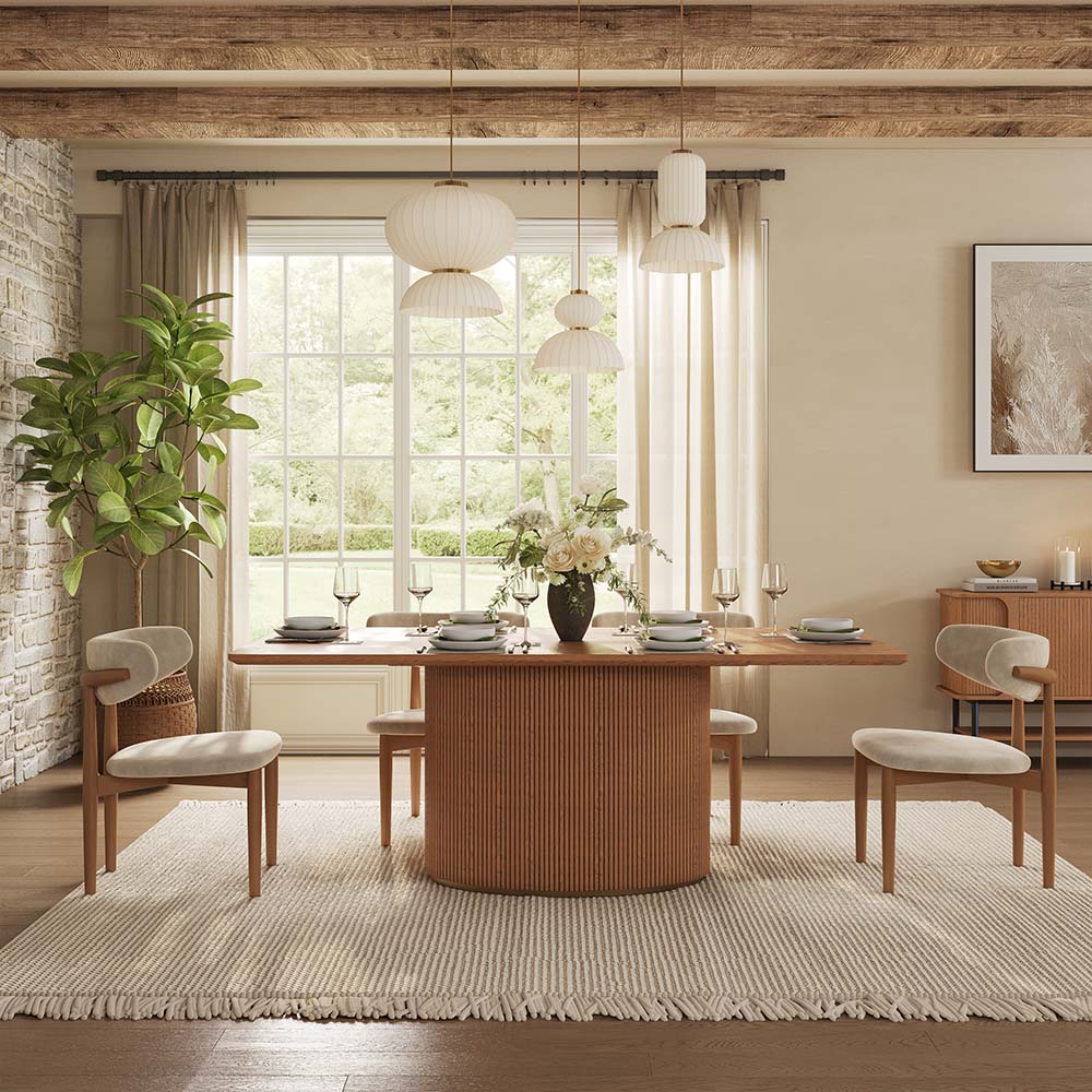 Partial Assembly Required Walnut Color MDF Dining Tables