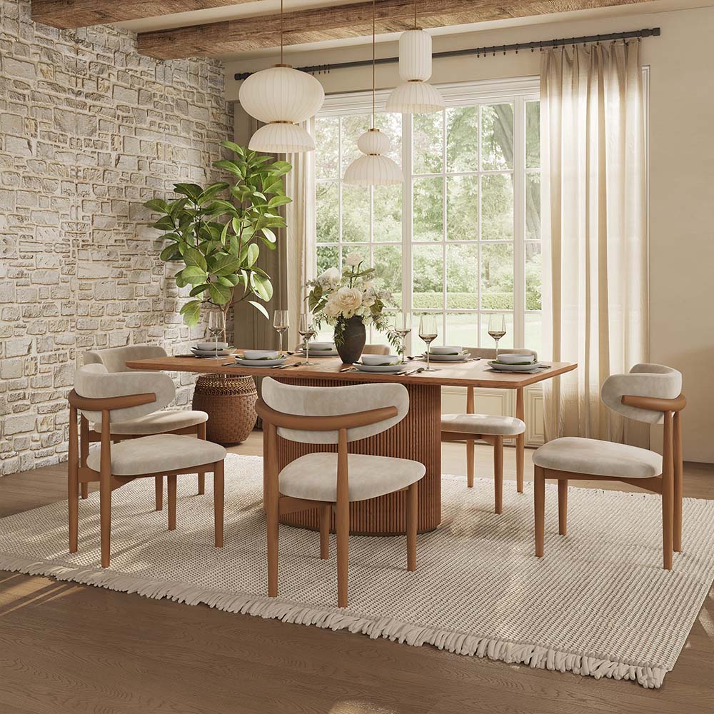 Partial Assembly Required Walnut Color MDF Dining Tables
