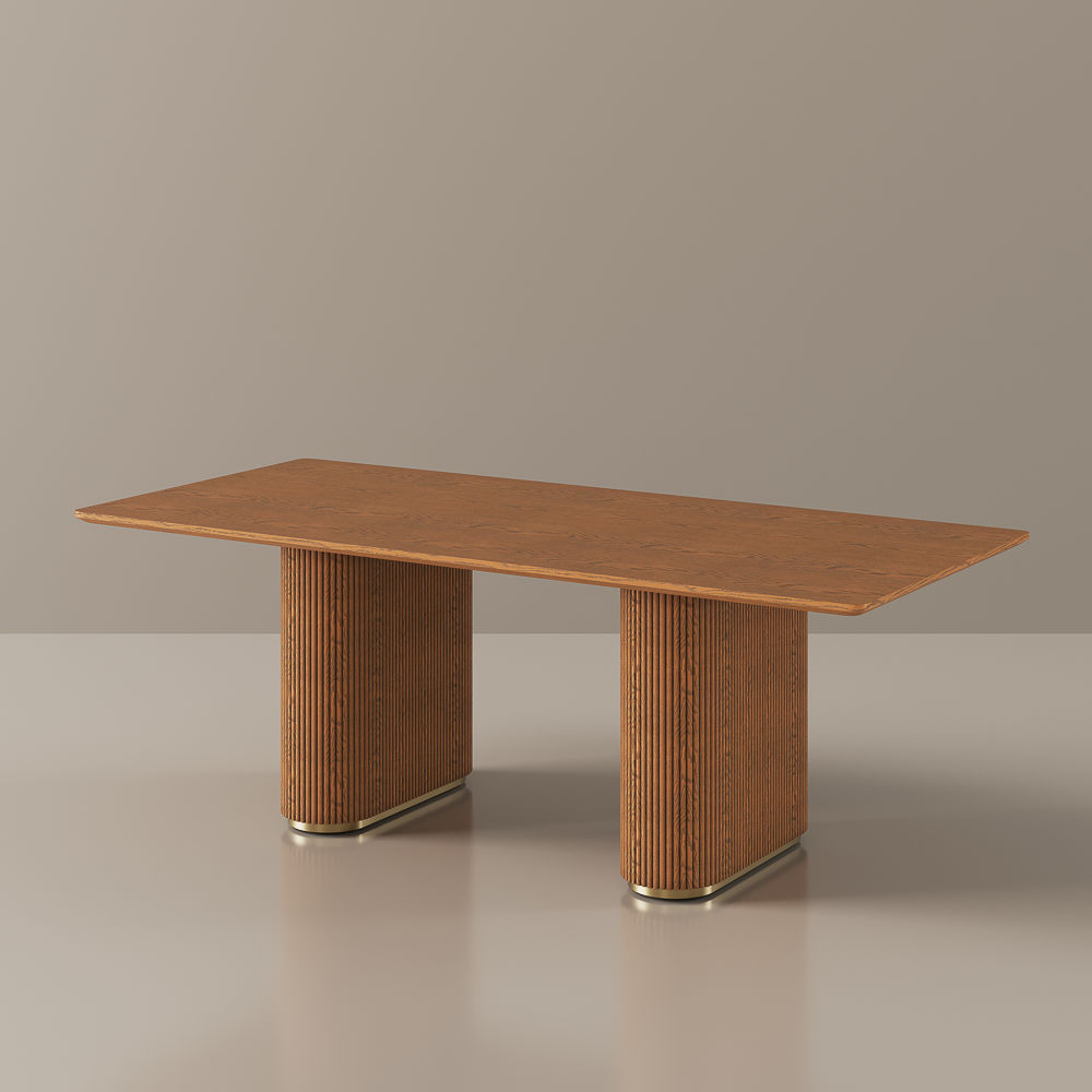 Kitchen Walnut Color MDF Dining Tables