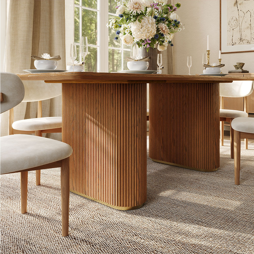 Living Spaces Walnut Color MDF Dining Tables