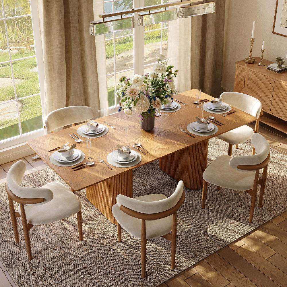 Living Spaces Walnut Color MDF Dining Tables