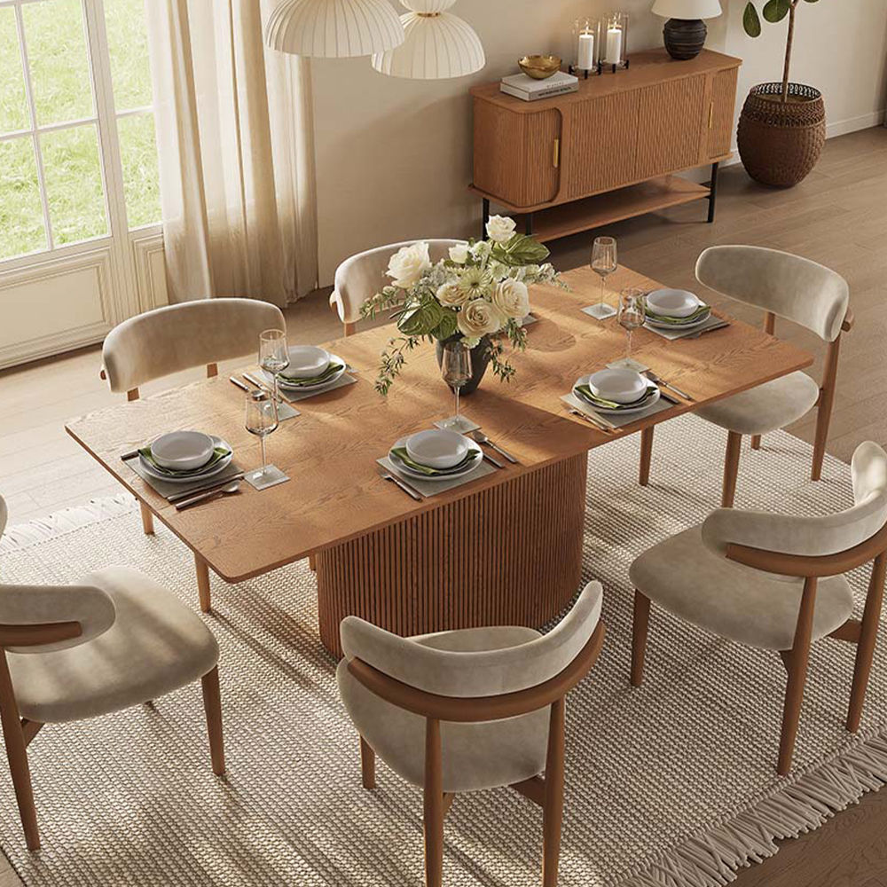 Wood Walnut Color MDF Dining Tables