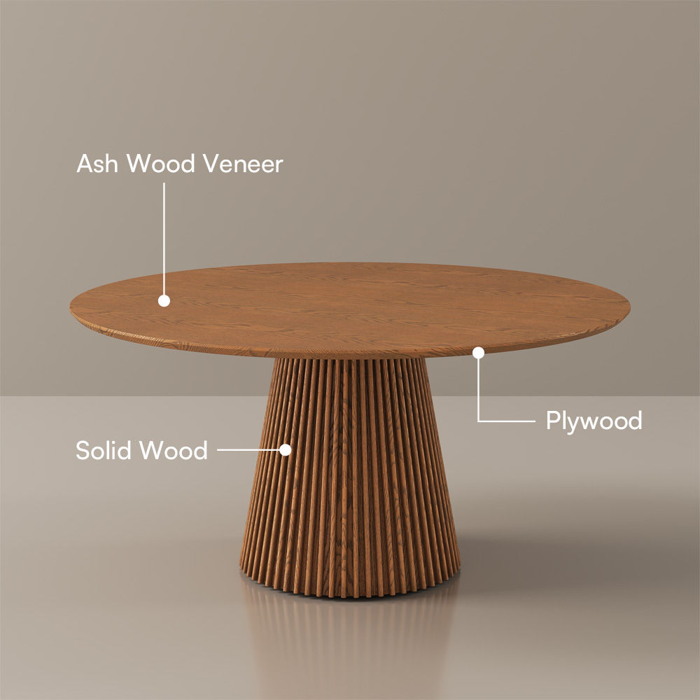 Seats 4 Walnut Color Plywood Dining Tables