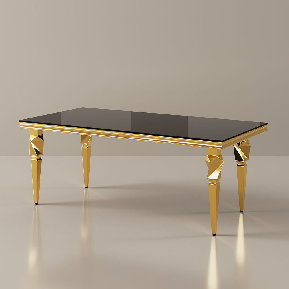 for 4 Black & Gold Tempered Glass Dining Tables
