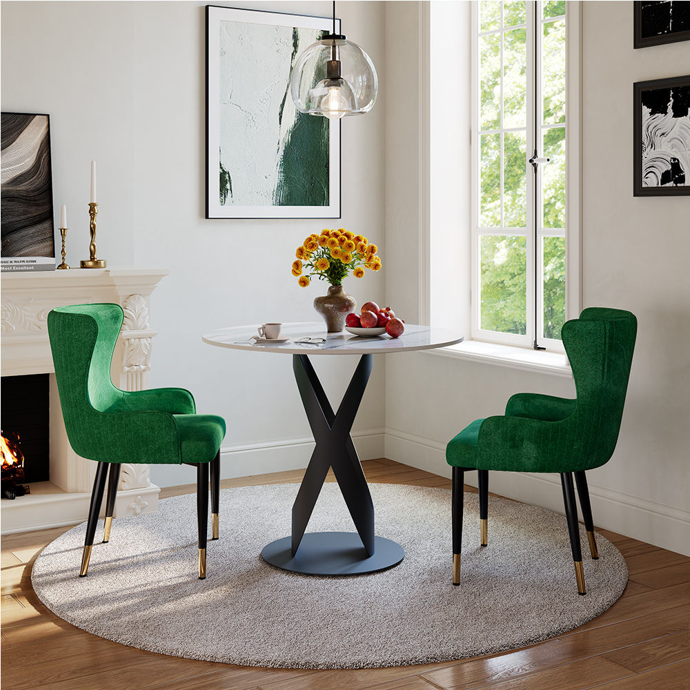 Modern White & Black Sintered Stone Dining Tables