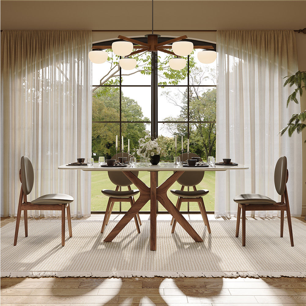 for 4 White & Walnut Marble Dining Tables
