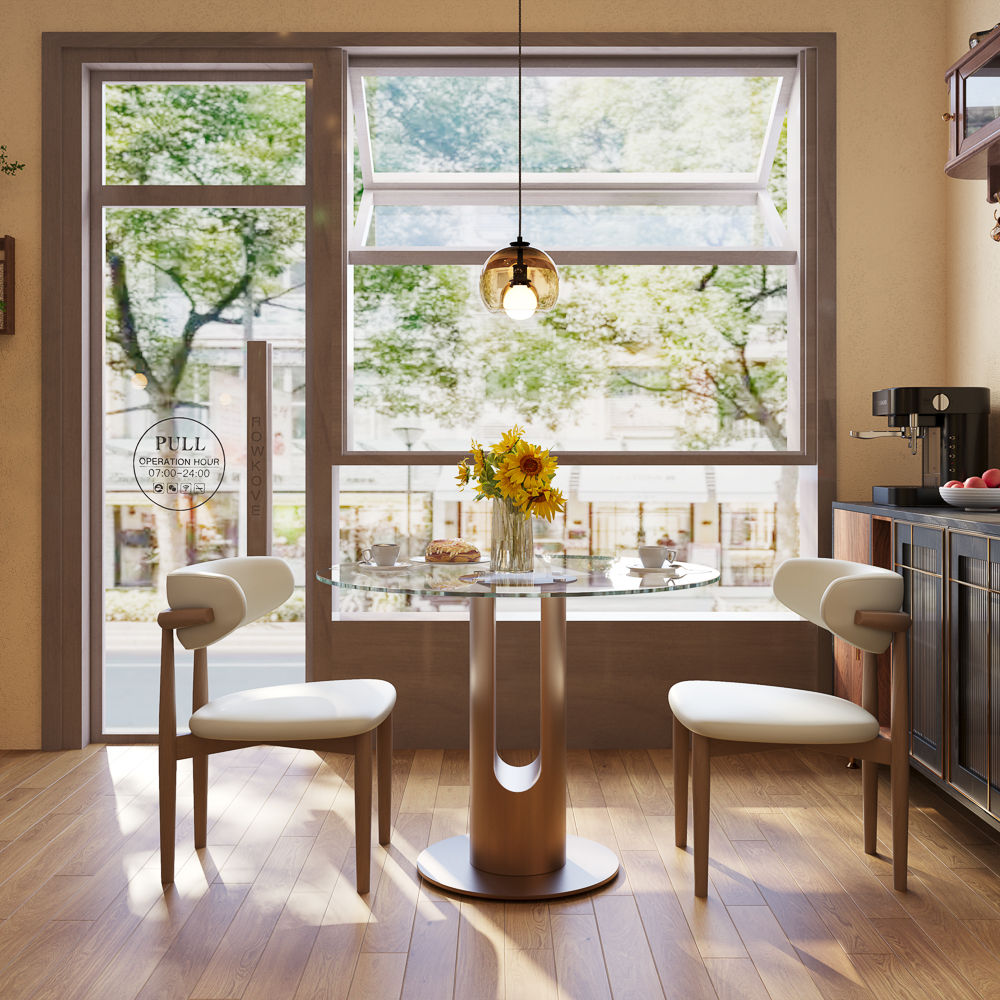 Clear Transparent & Bronze Tempered Glass Dining Tables
