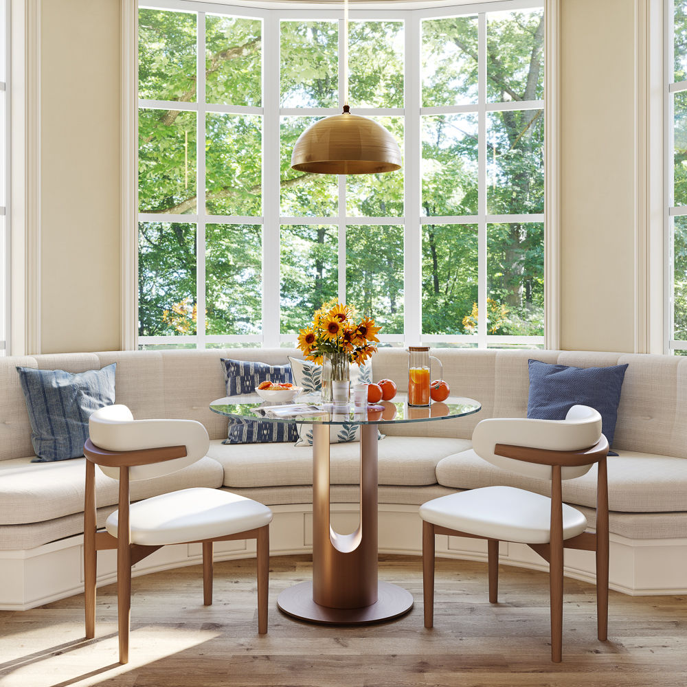 Clear Transparent & Bronze Tempered Glass Dining Tables