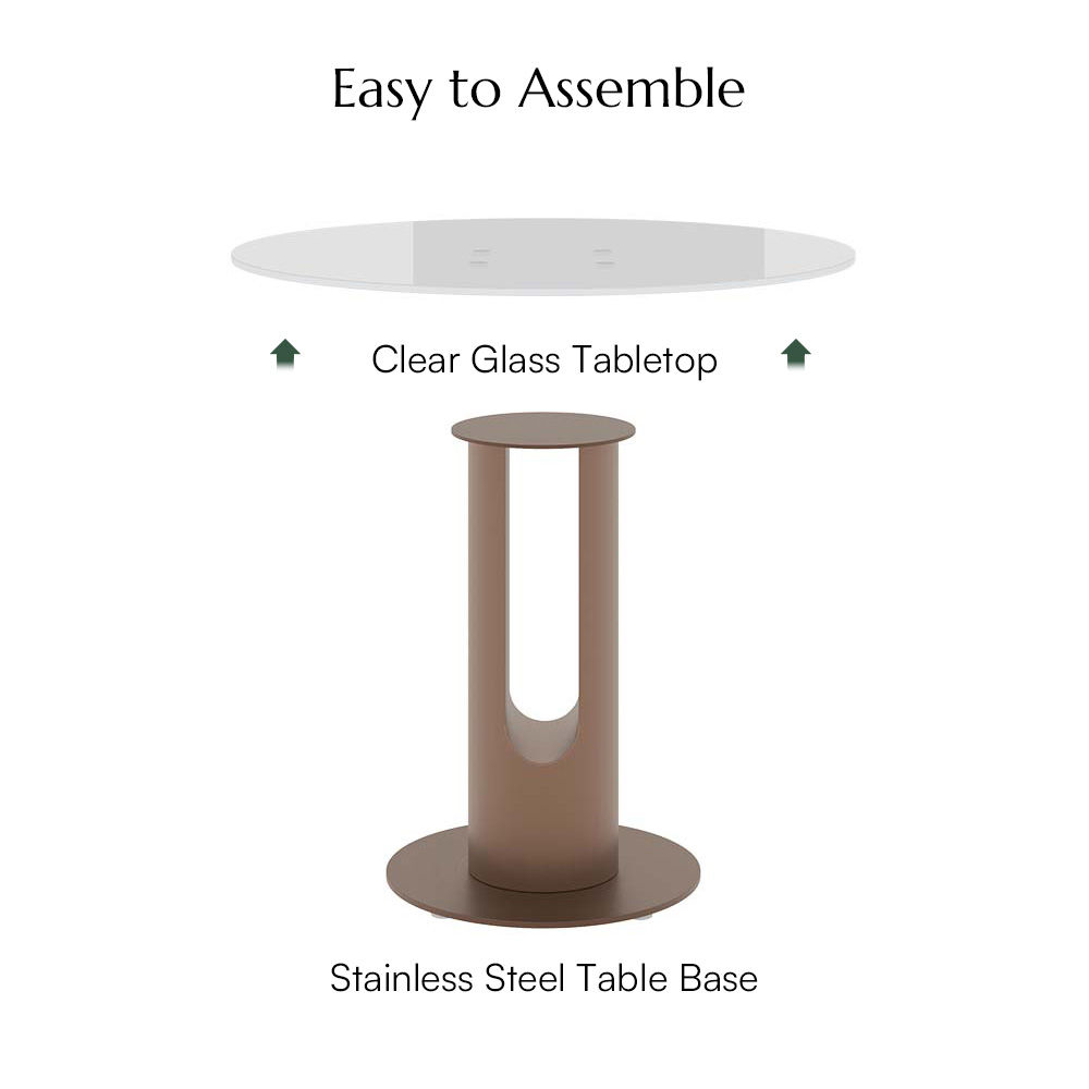 Tempered Glass Transparent & Bronze Tempered Glass Dining Tables
