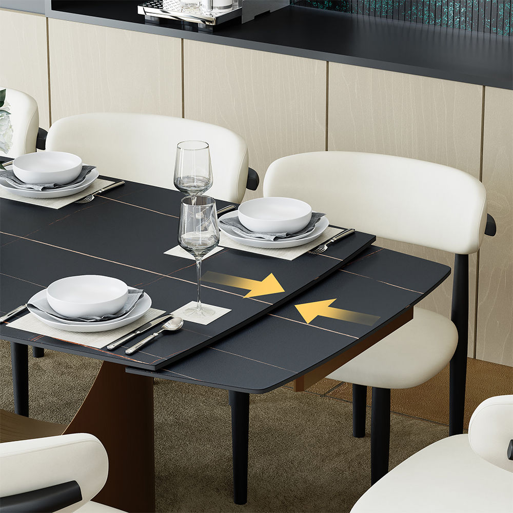 Hobart Matte Black Sintered Stone Dining Tables