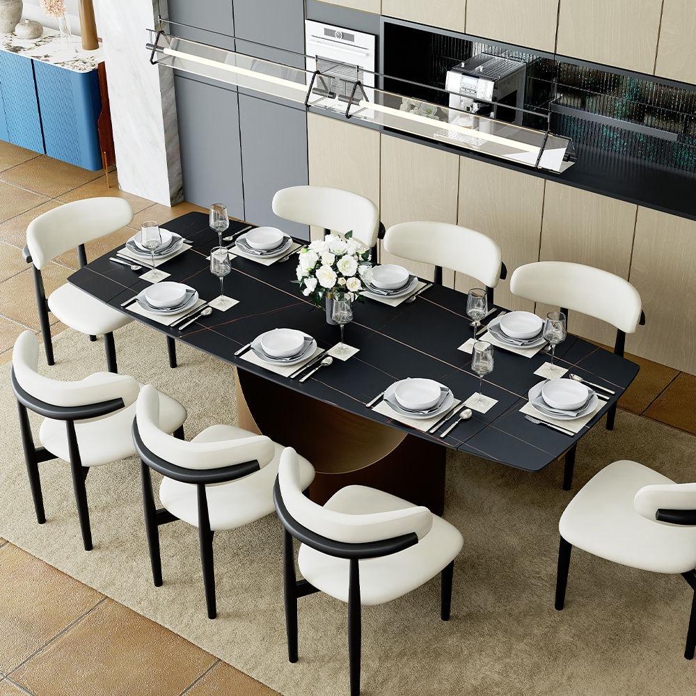 Black Matte Black Sintered Stone Dining Tables
