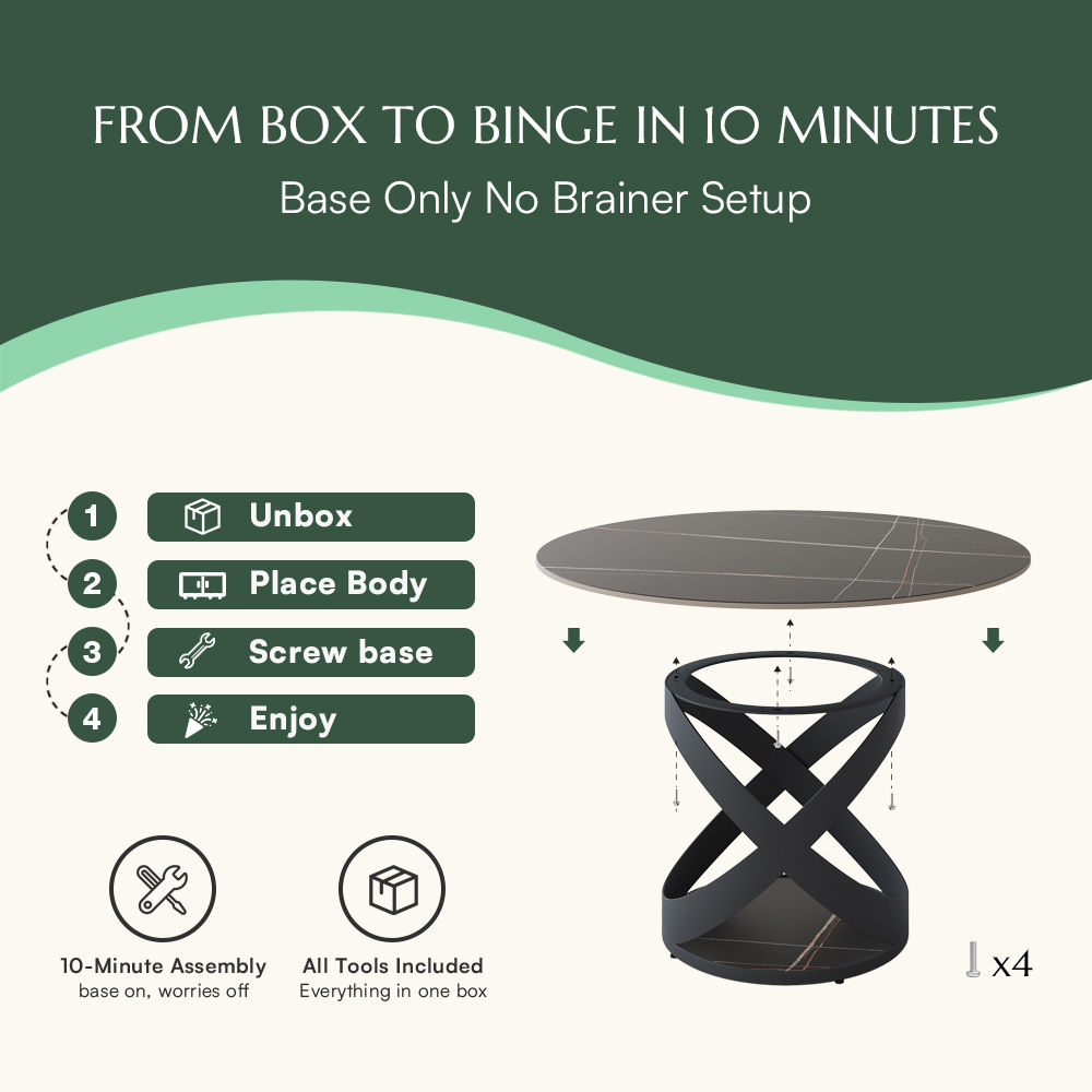 X-Shape Black Matte Sintered Stone Dining Tables