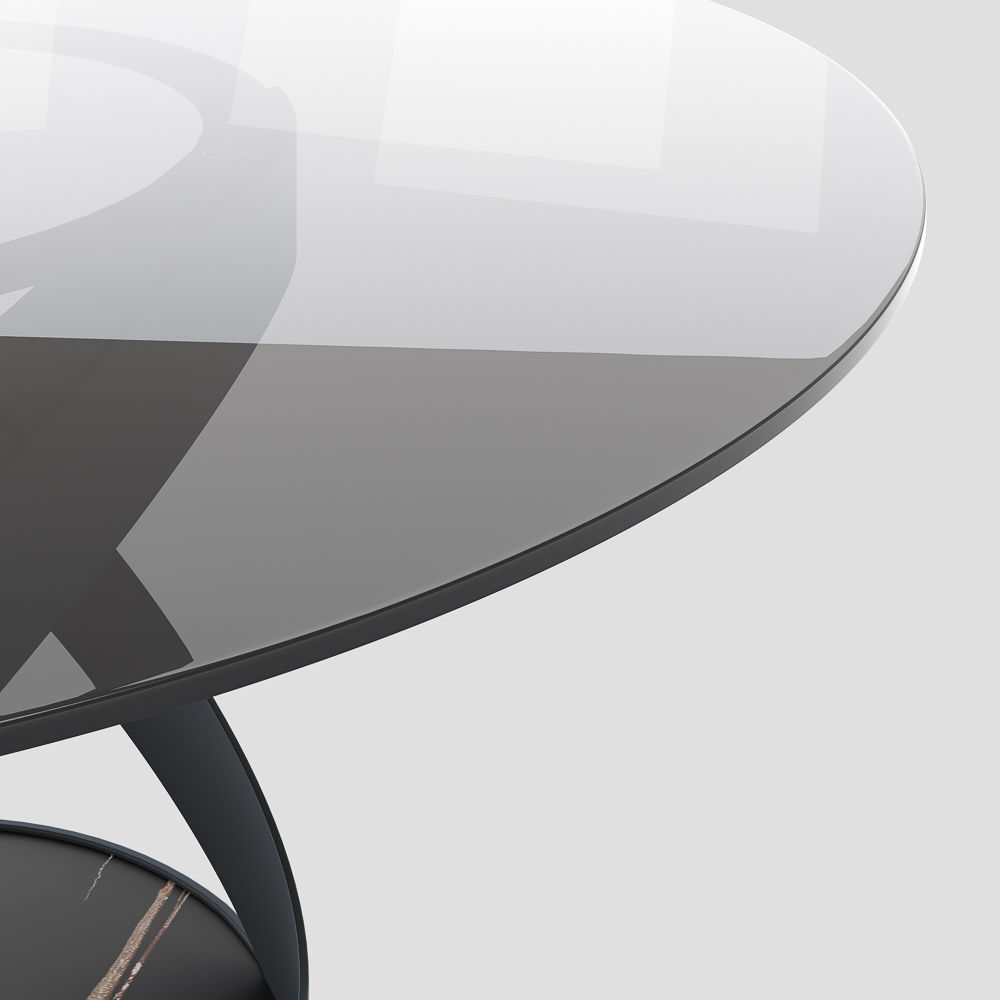 Maxwell Smoked Gray Tempered Glass Dining Tables