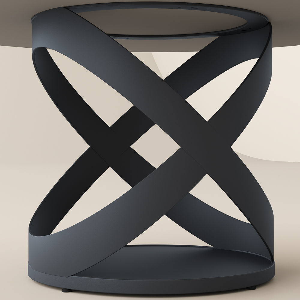 Round Smoked Gray Tempered Glass Dining Tables