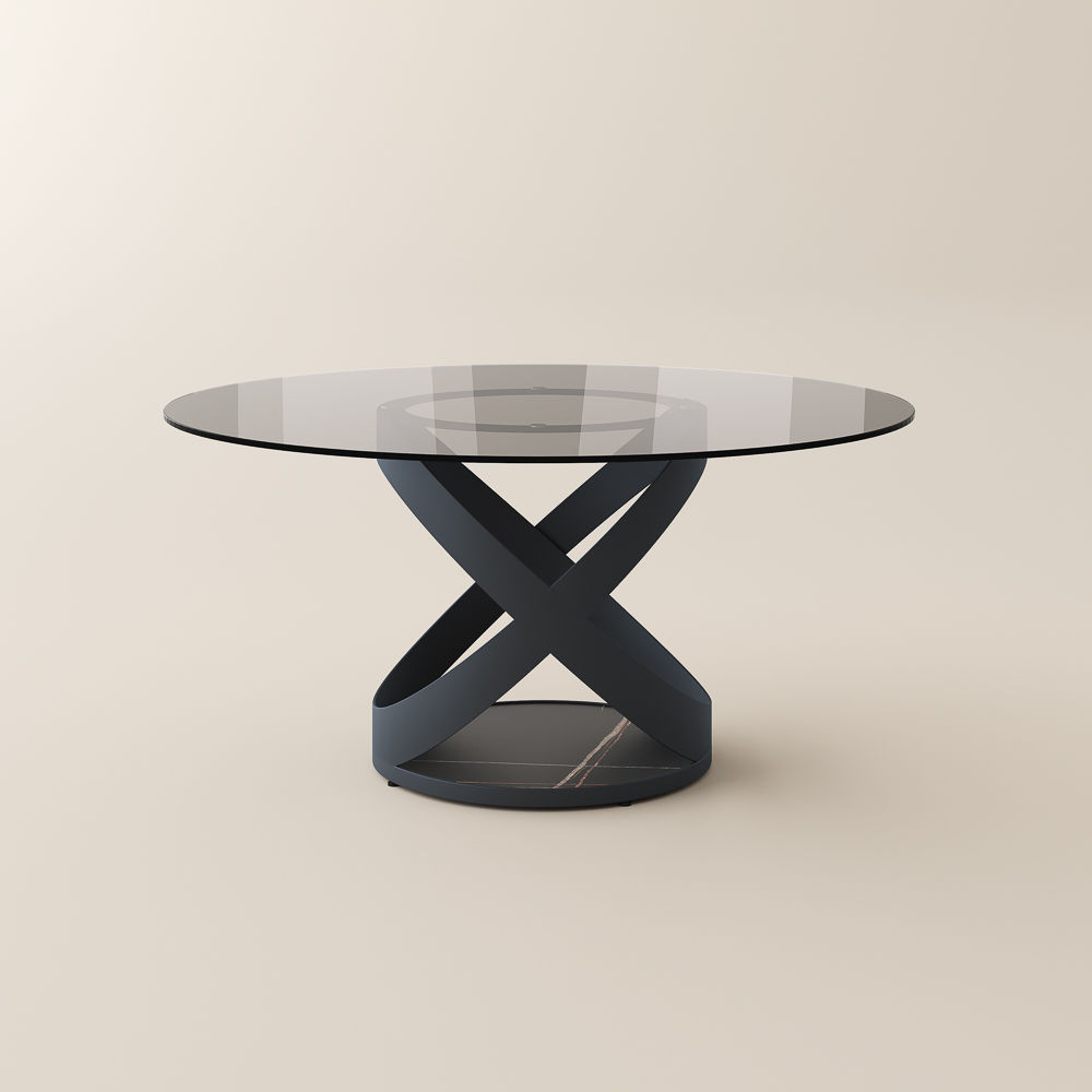 Gray Smoked Gray Tempered Glass Dining Tables