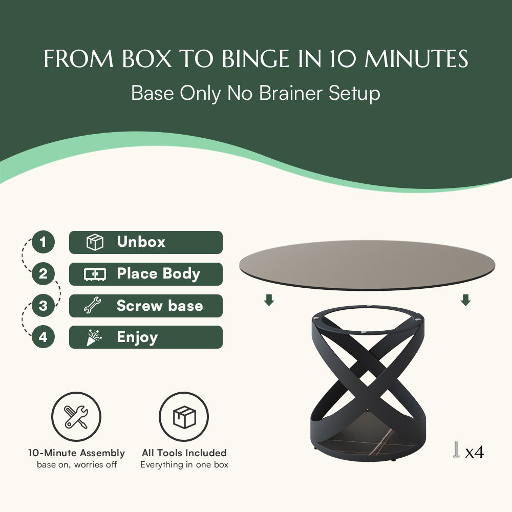 Round Smoked Gray Tempered Glass Dining Tables
