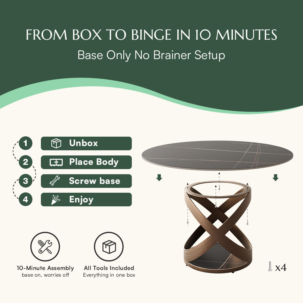 without Lazy Susan Black Matte Sintered Stone Dining Tables