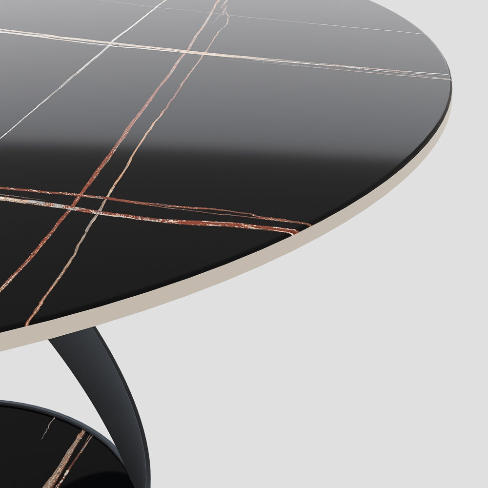 Maxwell Black Matte Sintered Stone Dining Tables