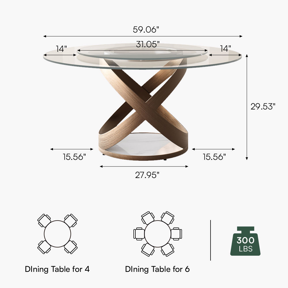 Clear Clear Tempered Glass Dining Tables