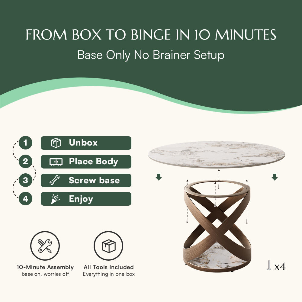 Seats 4 Pandora Glossy Sintered Stone Dining Tables