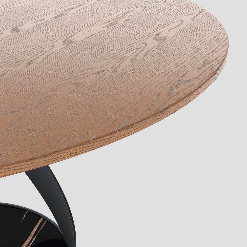 Pedestal Walnut Color Plywood Dining Tables