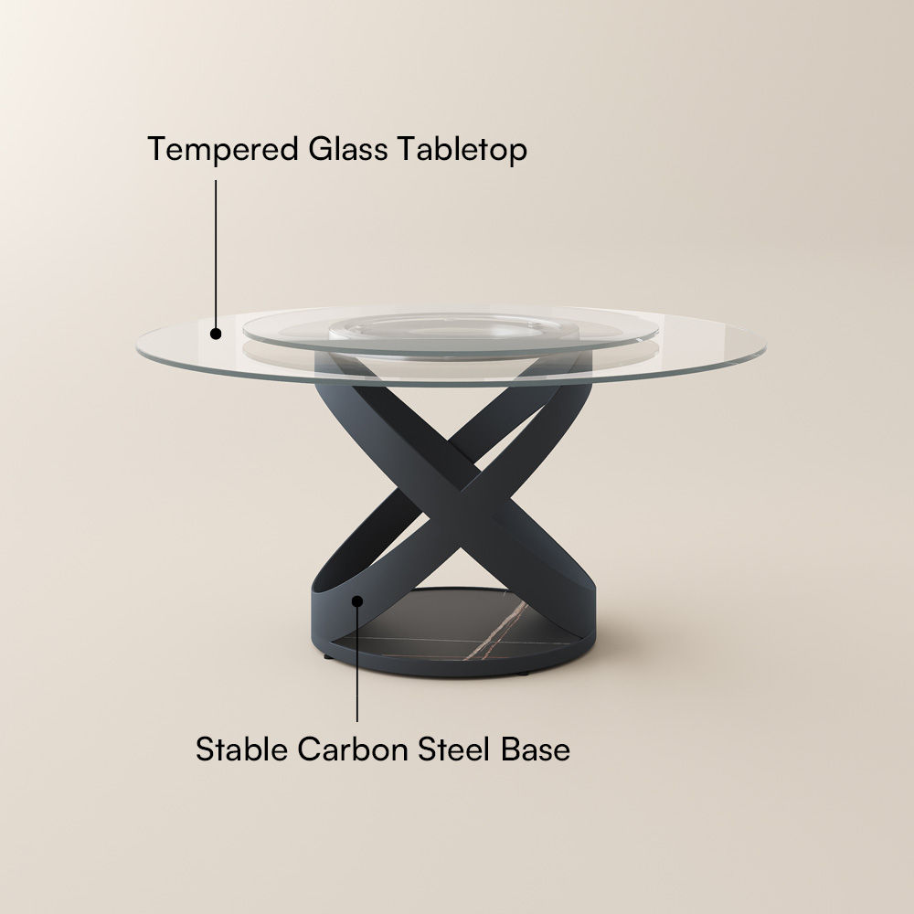 Glass Clear Tempered Glass Dining Tables