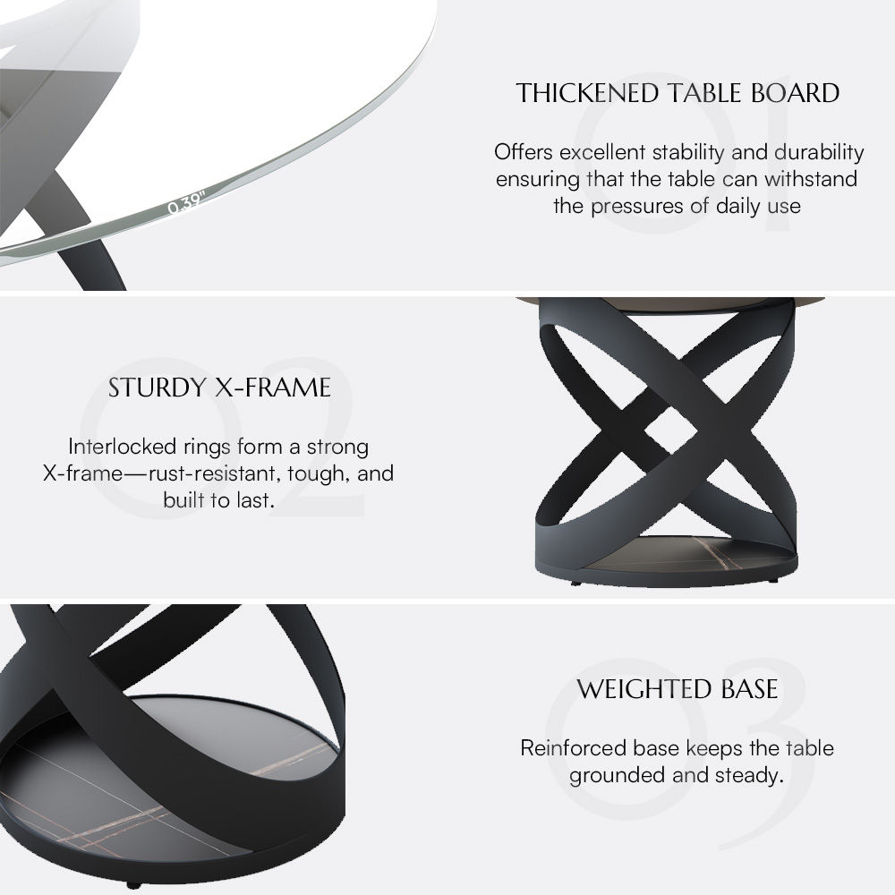 Living Spaces Clear Tempered Glass Dining Tables