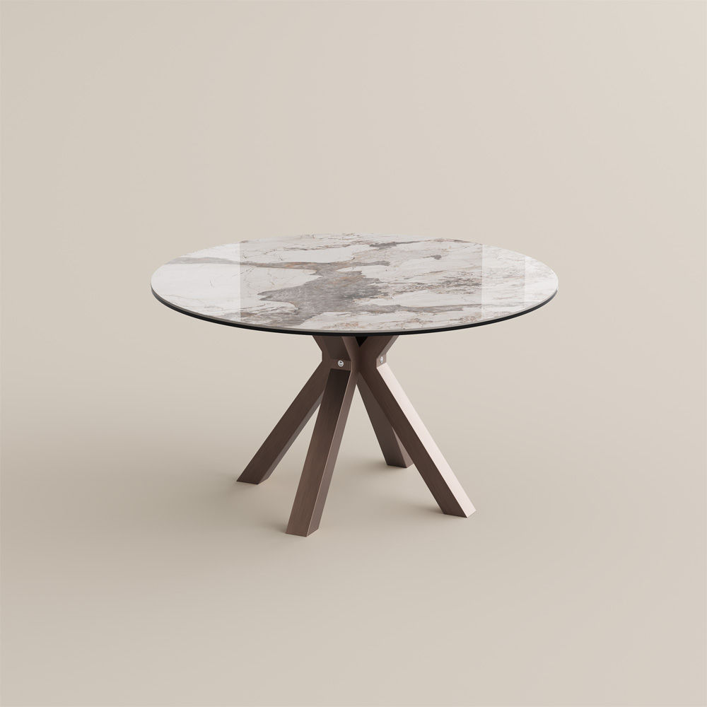 Glossy Sintered Stone & Tempered Glass Pandora Glossy Sintered Stone Dining Tables