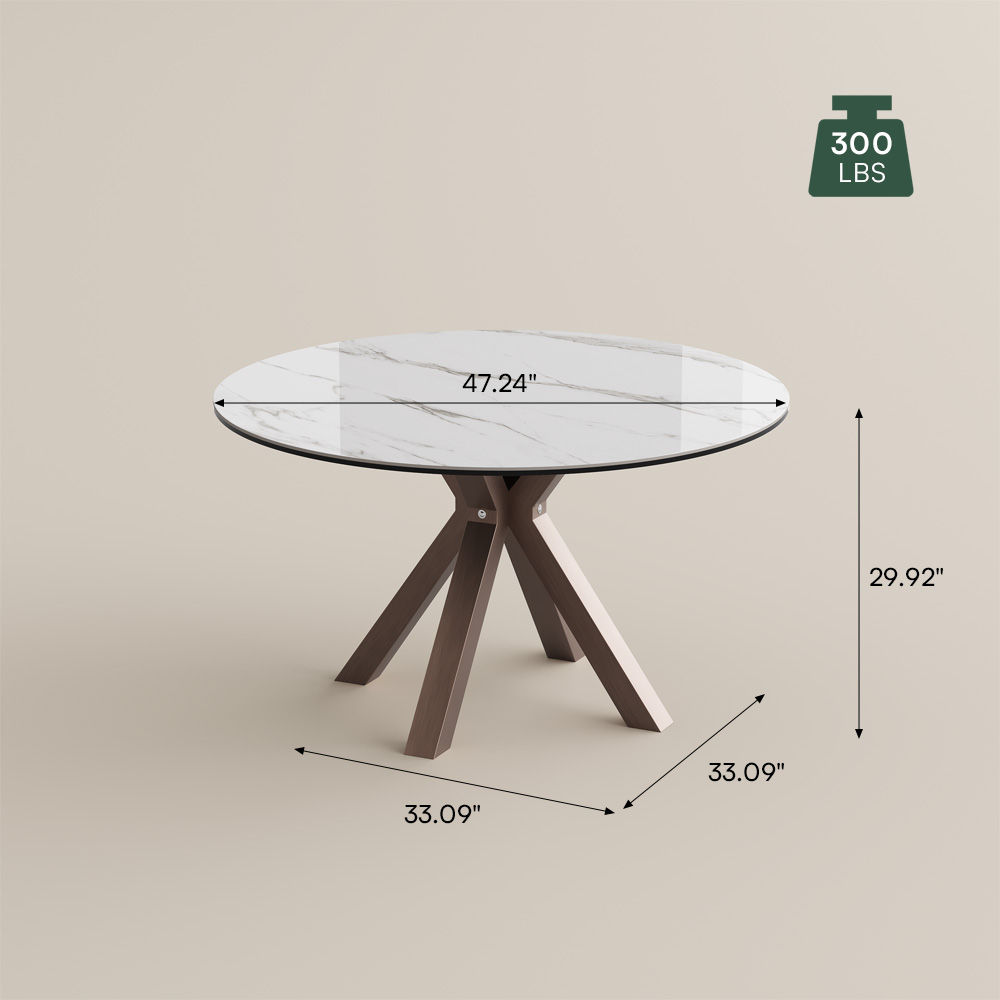 without Lazy Susan White Glossy Sintered Stone Dining Tables