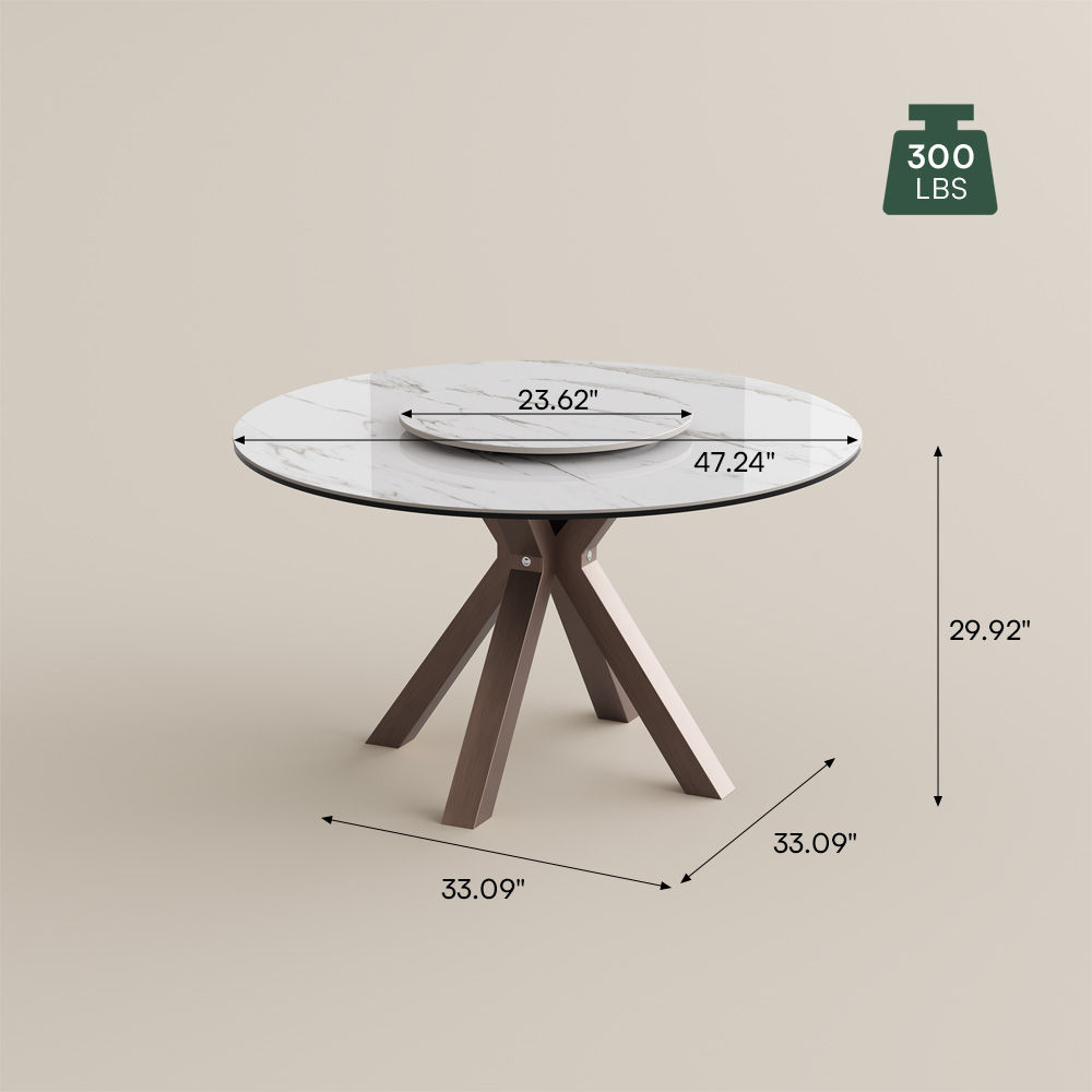 for 4 White Glossy Sintered Stone Dining Tables