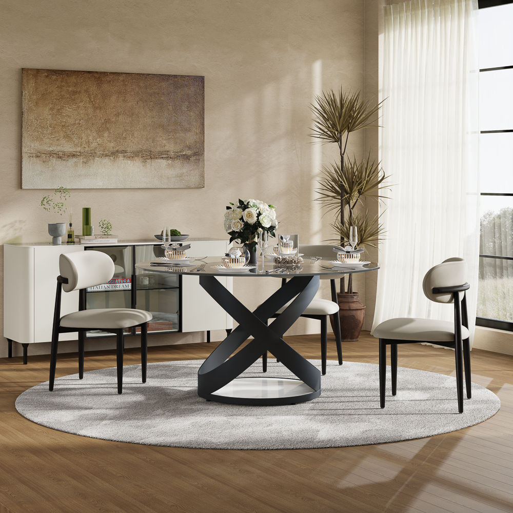 Modern Clear Tempered Glass Dining Tables