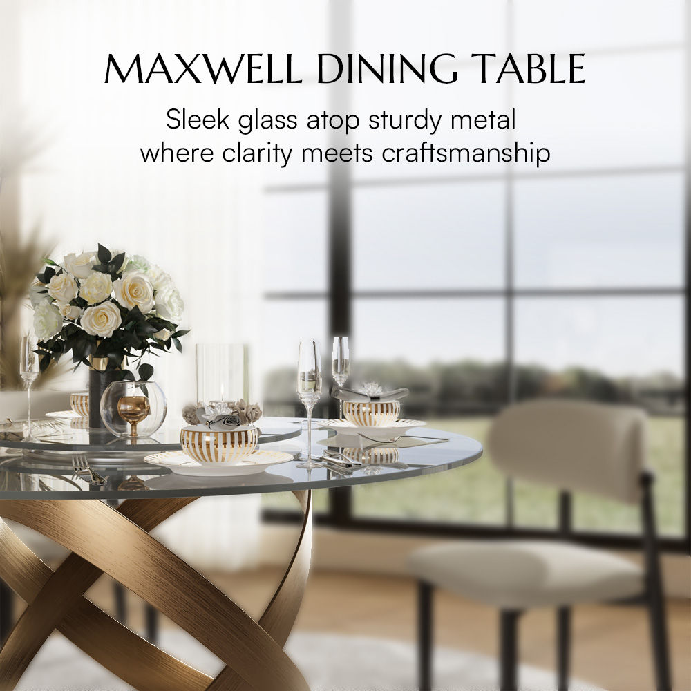 Round Clear Tempered Glass Dining Tables