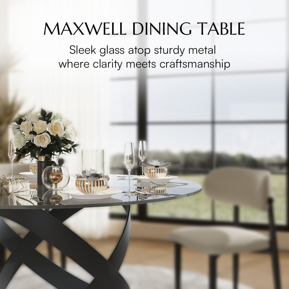 Small Space Clear Tempered Glass Dining Tables