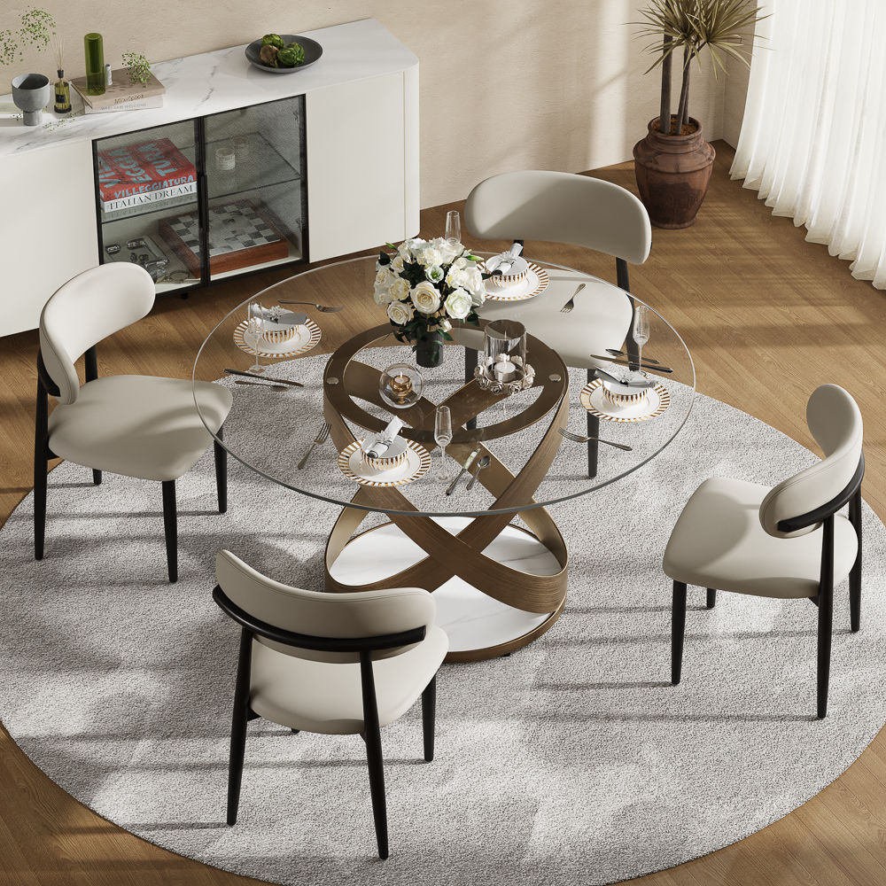Clear Clear Tempered Glass Dining Tables