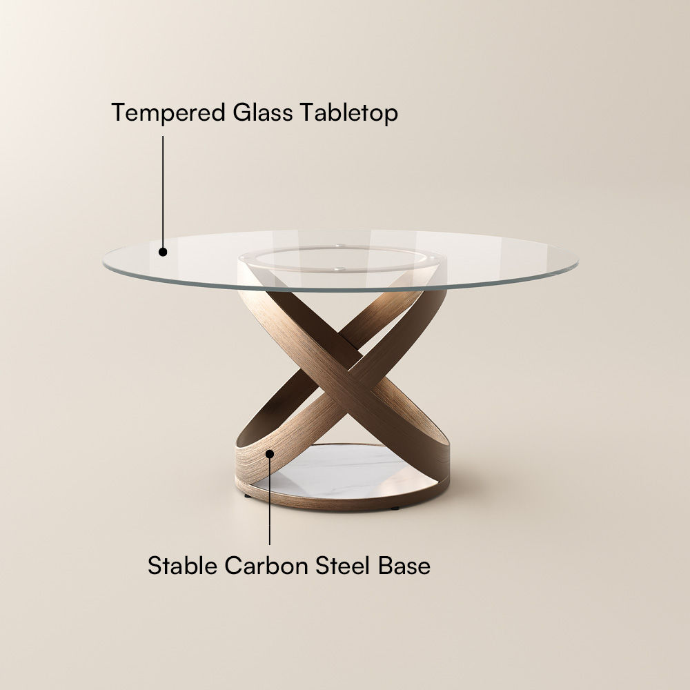 Modern Clear Tempered Glass Dining Tables