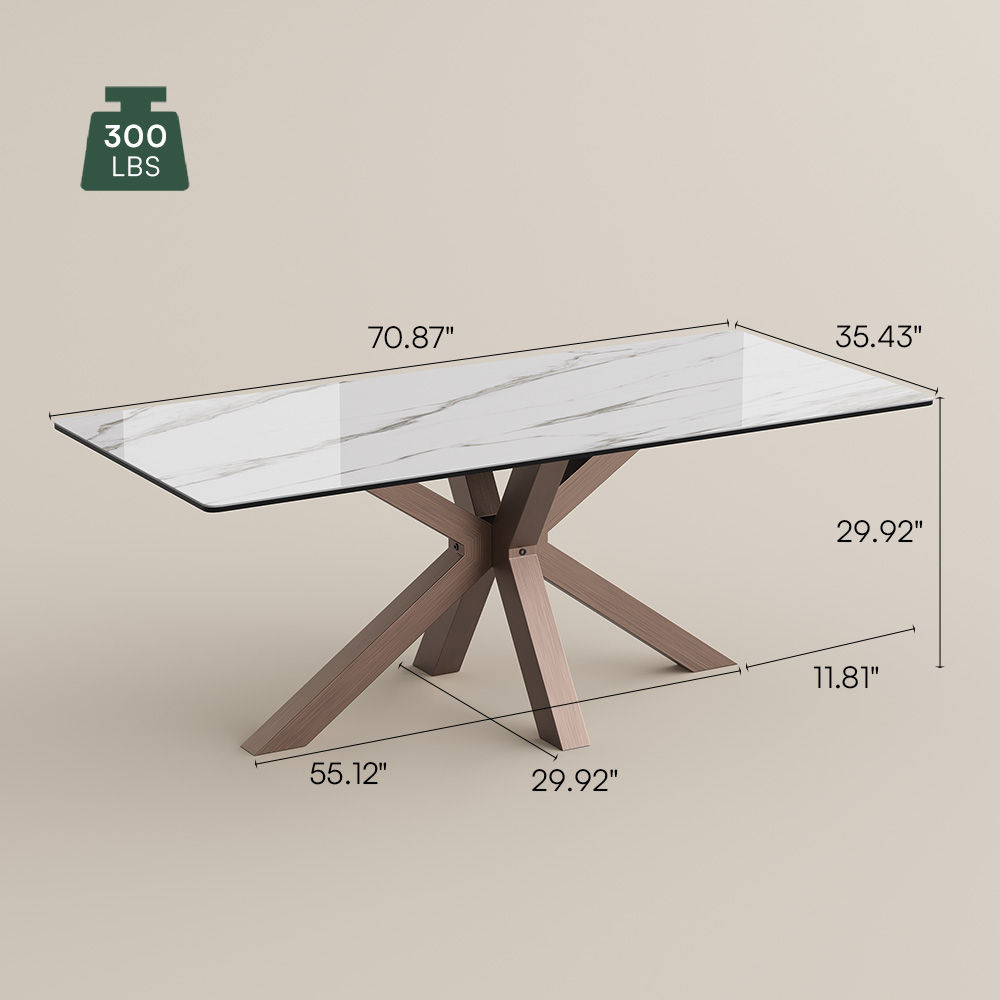 Glossy Sintered Stone White Glossy Sintered Stone Dining Tables