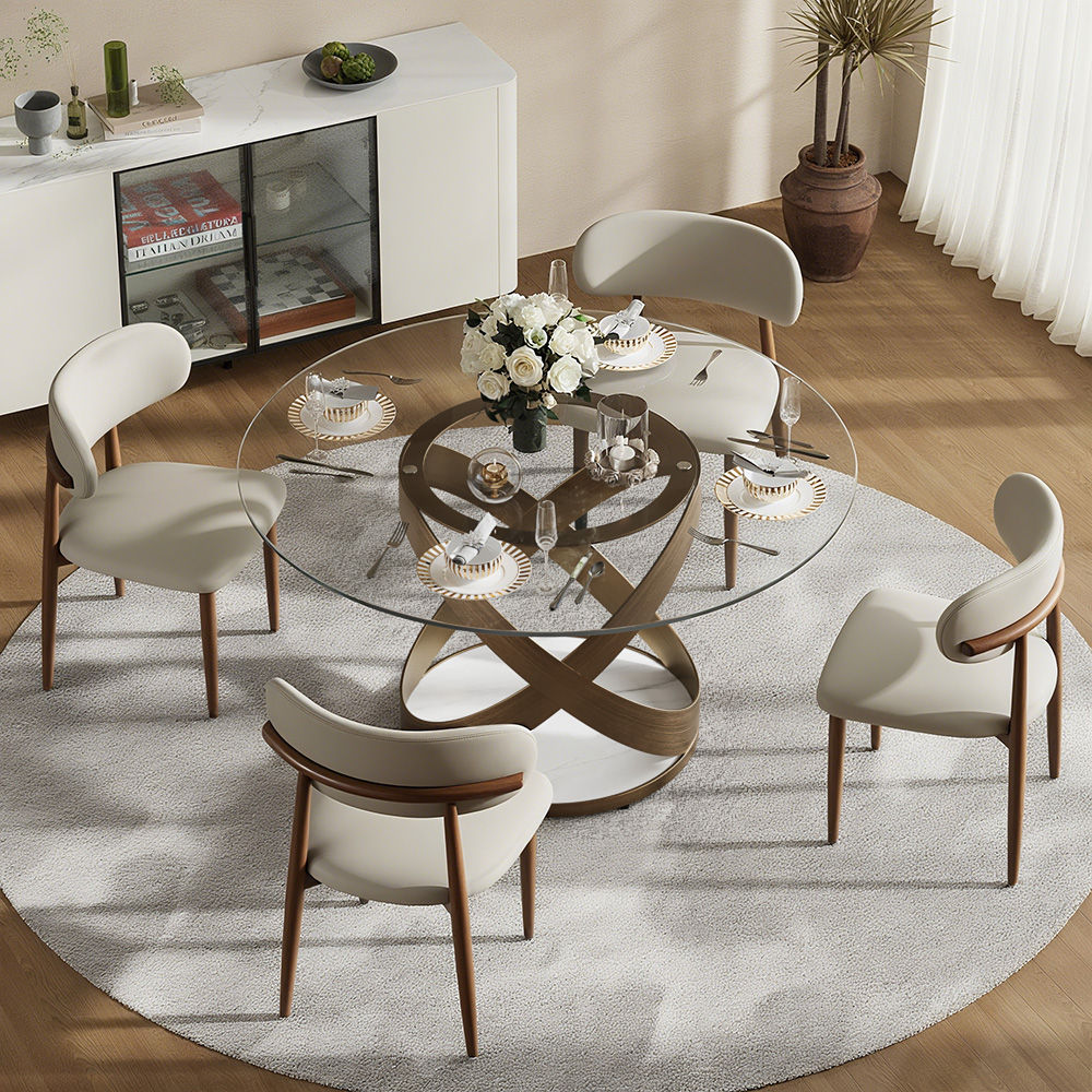 Modern Clear Tempered Glass Dining Tables