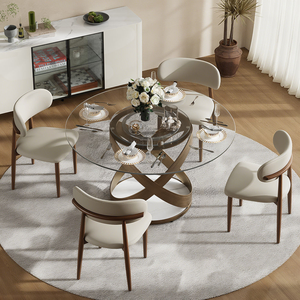 for 4 Clear Tempered Glass Dining Tables