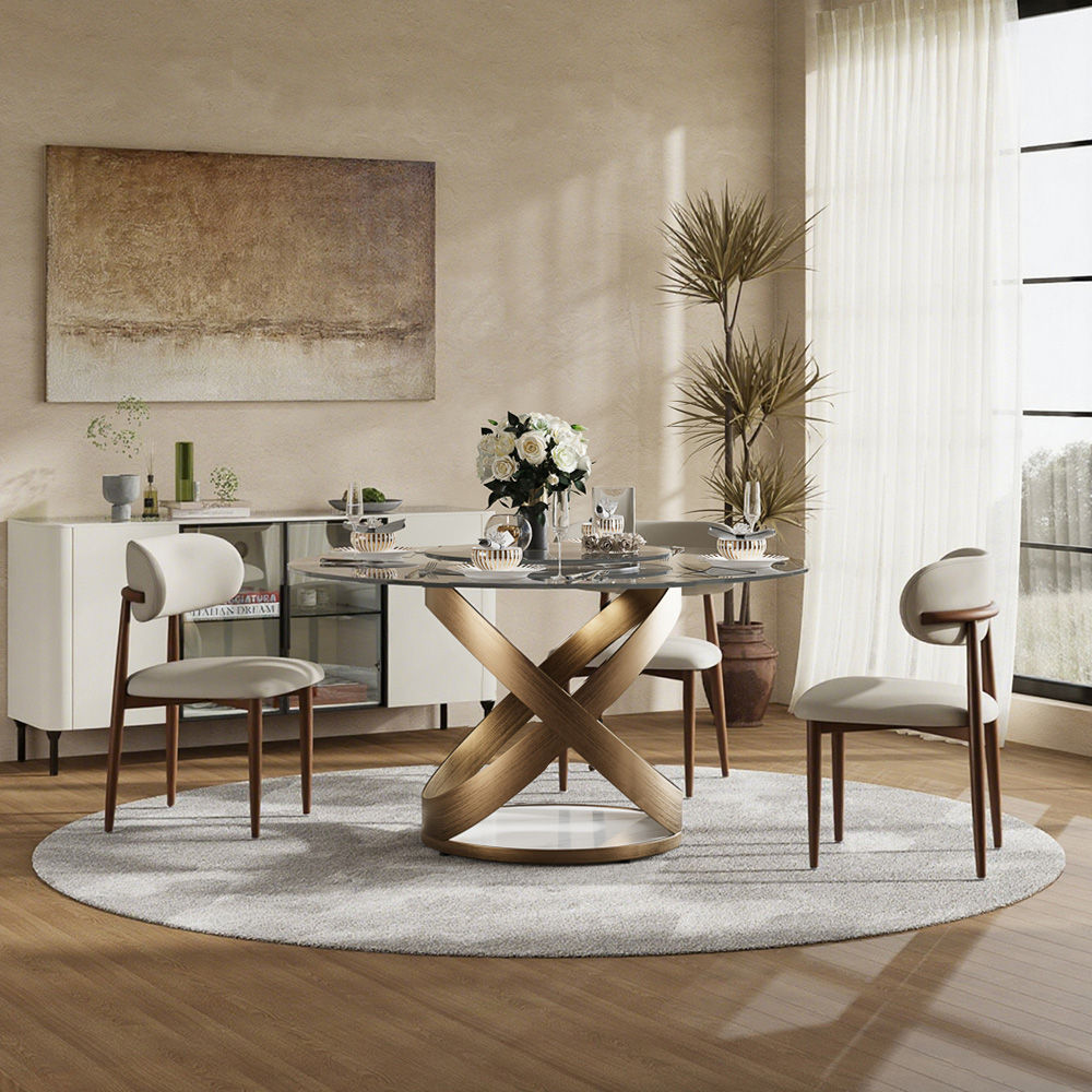 Pedestal Clear Tempered Glass Dining Tables