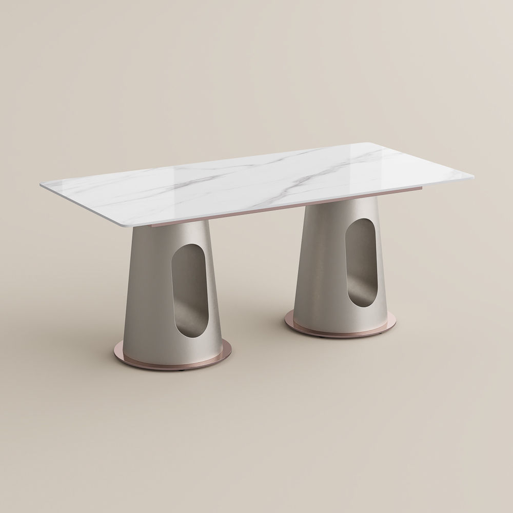 Glossy Sintered Stone White Glossy Sintered Stone Dining Tables