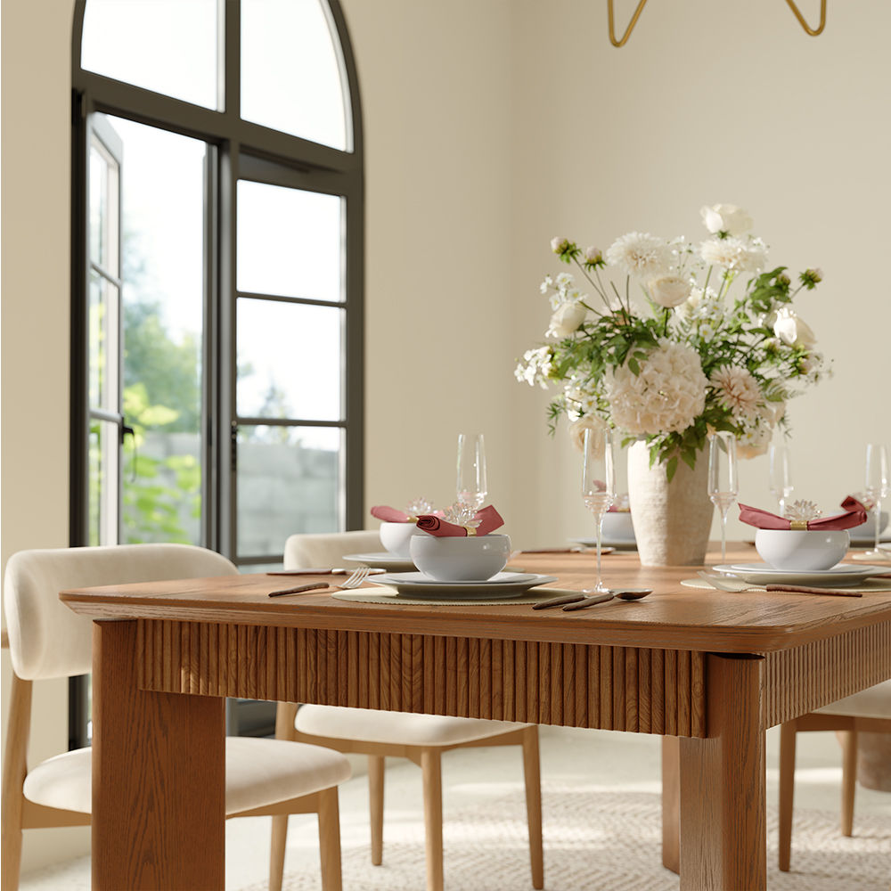 Fluted Walnut Color Plywood Dining Tables