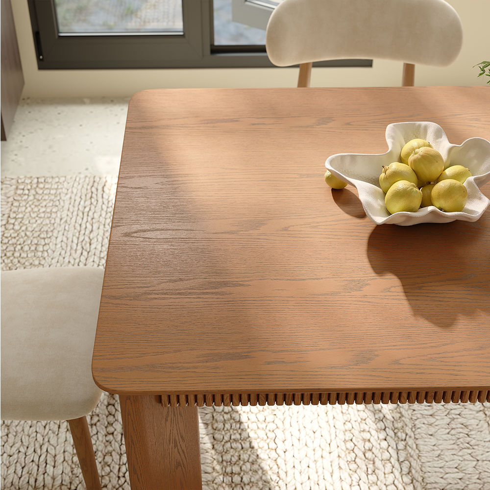 Seats 4 Walnut Color Plywood Dining Tables