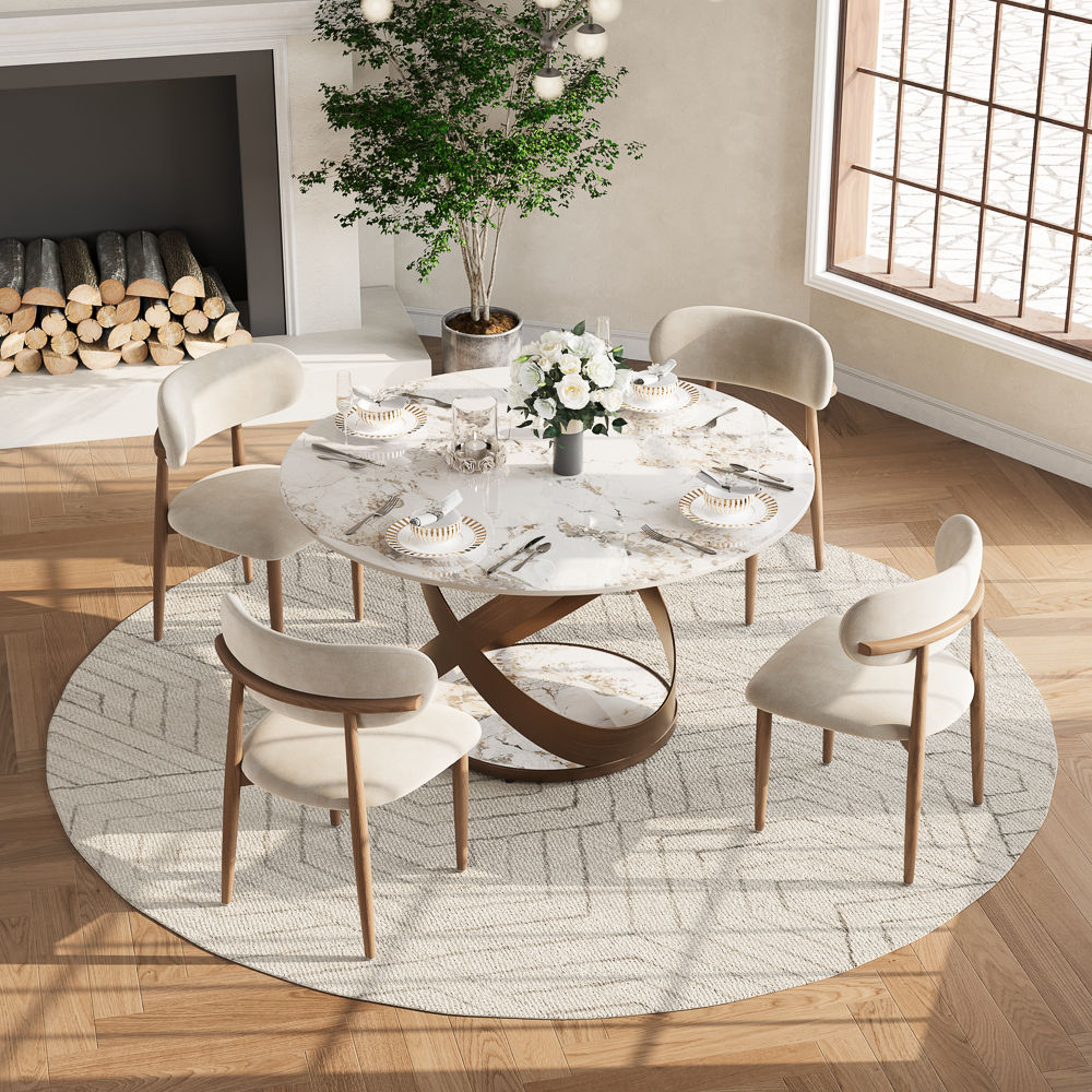 Seats 4 Pandora Glossy Sintered Stone Dining Tables