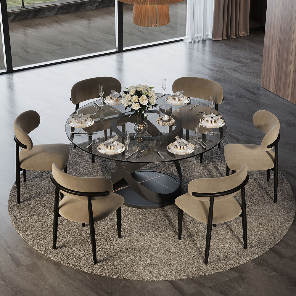 for 4 Smoked Gray Tempered Glass Dining Tables