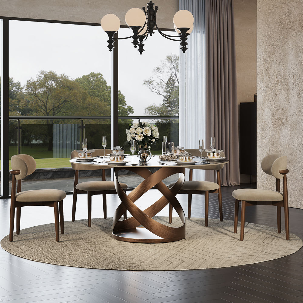 Black Black Matte Sintered Stone Dining Tables