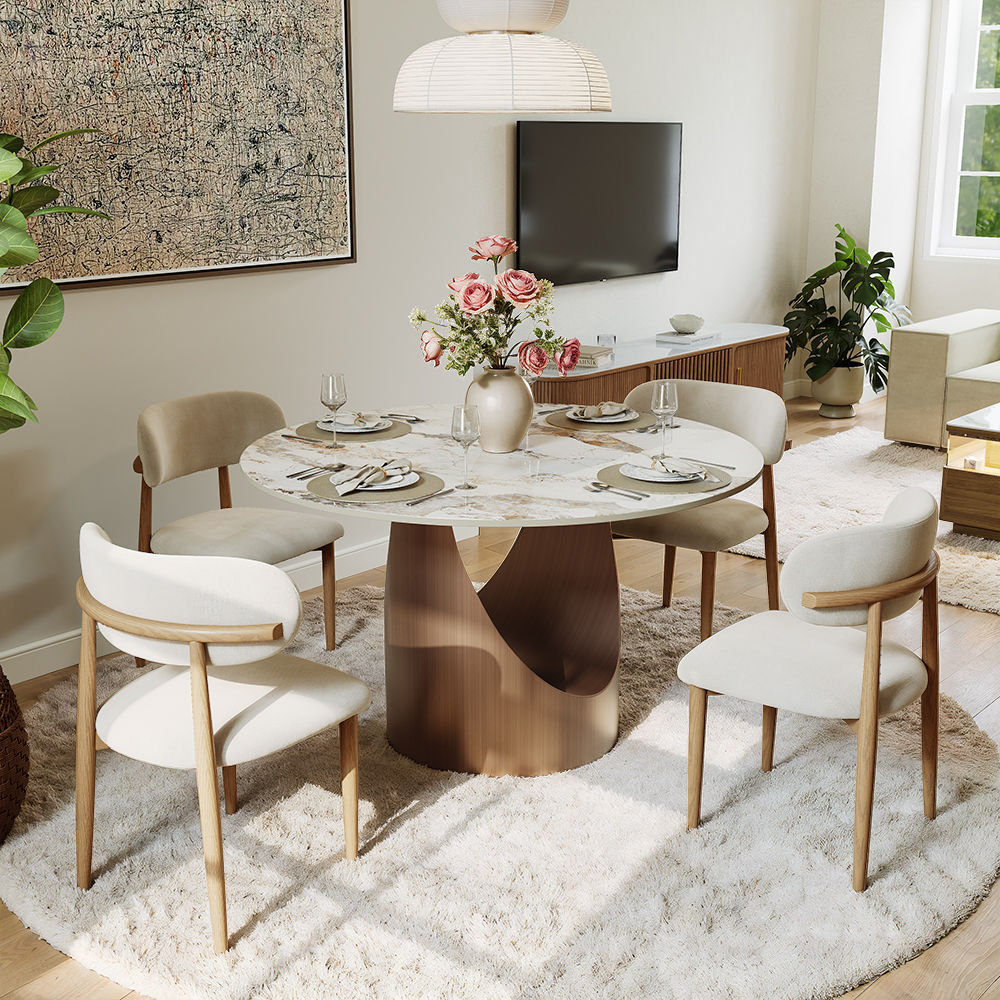 Seats 4 Pandora Glossy Sintered Stone Dining Tables