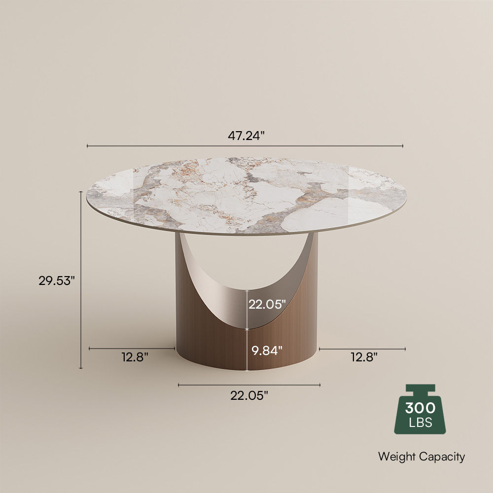Partial Assembly Required Pandora Glossy Sintered Stone Dining Tables