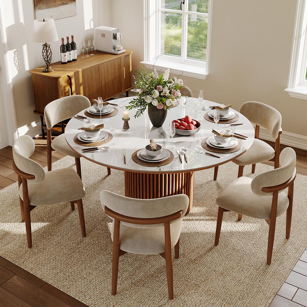 Pandora White Sintered Stone Dining Tables